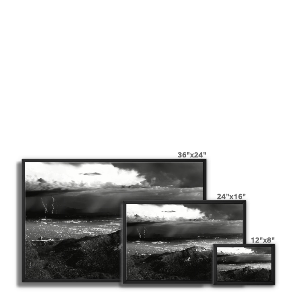 Storms Over Tucson Framed Canvas