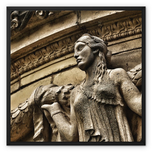 Woman In Stone Framed Canvas