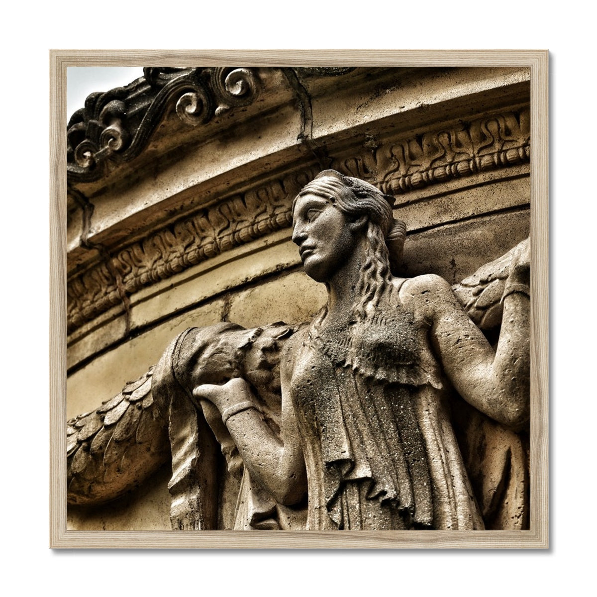 Woman In Stone Framed Print