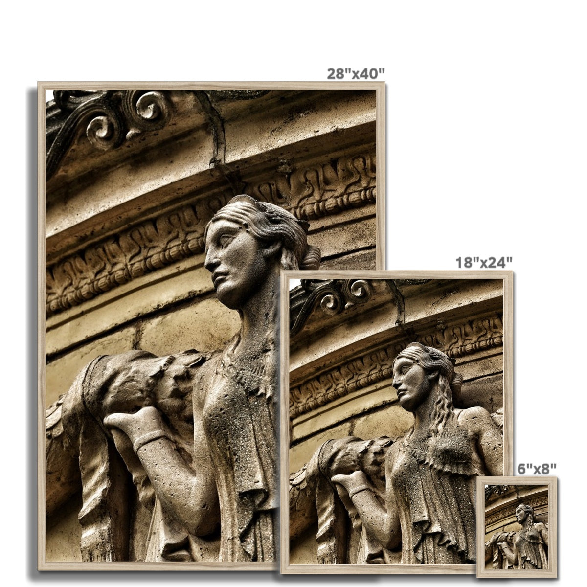 Woman In Stone Framed Print