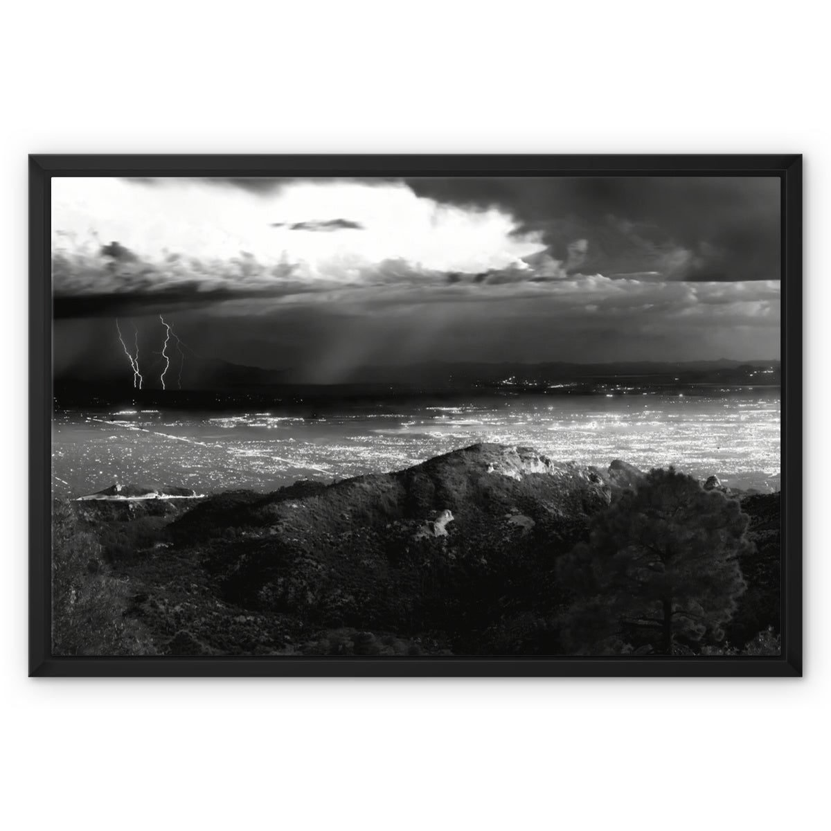 Storms Over Tucson Framed Canvas